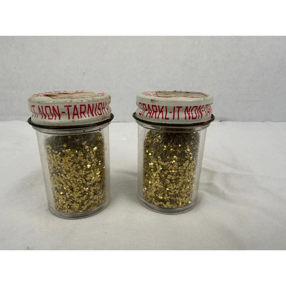 Vintage SPARKL-IT Gold Glitter Two (2) 0.5 oz. Jars‎
